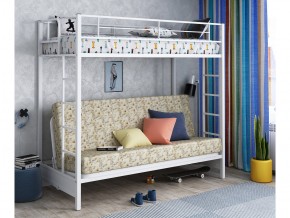 Двухъярусная кровать с диваном Мадлен белая-пифагор в Троицке - troick.magazinmebel.ru | фото