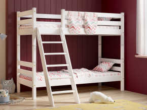 Двухъярусная кровать Соня вариант 10 с наклонной лестницей белая в Троицке - troick.magazinmebel.ru | фото
