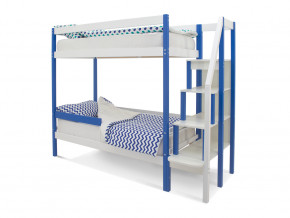 Двухъярусная кровать Svogen с бортиком синий-белый в Троицке - troick.magazinmebel.ru | фото