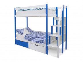 Двухъярусная кровать Svogen с ящиками сине-белый в Троицке - troick.magazinmebel.ru | фото