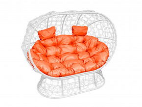 Кокон Лежебока на подставке с ротангом оранжевая подушка в Троицке - troick.magazinmebel.ru | фото - изображение 1