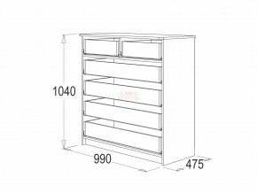 Комод 6 фант ясень анкор в Троицке - troick.magazinmebel.ru | фото - изображение 2