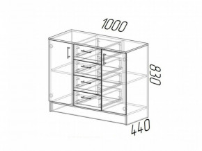 Комод К1000-2Д ЛДСП ясень шимо в Троицке - troick.magazinmebel.ru | фото - изображение 2