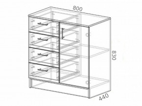 Комод К800-1Д ЛДСП ясень шимо в Троицке - troick.magazinmebel.ru | фото - изображение 2