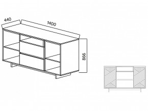 Комодино Moderno-1400 Ф3 в Троицке - troick.magazinmebel.ru | фото - изображение 4