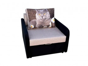 Кресло кровать Канзасик с подлокотниками кот с ромашками-2 в Троицке - troick.magazinmebel.ru | фото