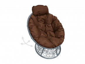 Кресло Папасан мини пружинка с ротангом коричневая подушка в Троицке - troick.magazinmebel.ru | фото