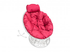 Кресло Папасан мини пружинка с ротангом красная подушка в Троицке - troick.magazinmebel.ru | фото - изображение 1