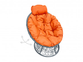 Кресло Папасан мини пружинка с ротангом оранжевая подушка в Троицке - troick.magazinmebel.ru | фото