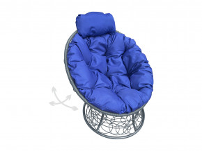 Кресло Папасан мини пружинка с ротангом синяя подушка в Троицке - troick.magazinmebel.ru | фото