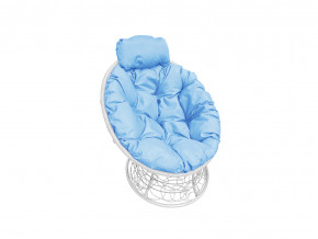 Кресло Папасан мини с ротангом голубая подушка в Троицке - troick.magazinmebel.ru | фото - изображение 1