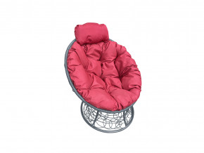 Кресло Папасан мини с ротангом красная подушка в Троицке - troick.magazinmebel.ru | фото - изображение 1