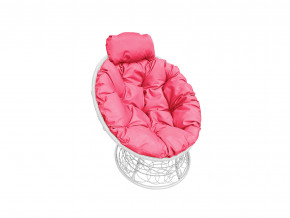 Кресло Папасан мини с ротангом розовая подушка в Троицке - troick.magazinmebel.ru | фото