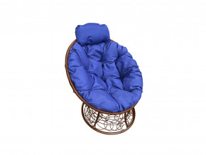 Кресло Папасан мини с ротангом синяя подушка в Троицке - troick.magazinmebel.ru | фото