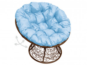 Кресло Папасан пружинка с ротангом голубая подушка в Троицке - troick.magazinmebel.ru | фото - изображение 1