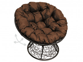 Кресло Папасан пружинка с ротангом коричневая подушка в Троицке - troick.magazinmebel.ru | фото - изображение 1