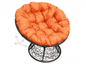Кресло Папасан пружинка с ротангом оранжевая подушка в Троицке - troick.magazinmebel.ru | фото