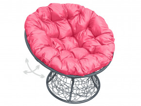 Кресло Папасан пружинка с ротангом розовая подушка в Троицке - troick.magazinmebel.ru | фото