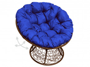 Кресло Папасан пружинка с ротангом синяя подушка в Троицке - troick.magazinmebel.ru | фото