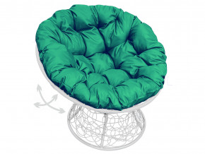 Кресло Папасан пружинка с ротангом зелёная подушка в Троицке - troick.magazinmebel.ru | фото - изображение 1