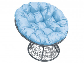 Кресло Папасан с ротангом голубая подушка в Троицке - troick.magazinmebel.ru | фото