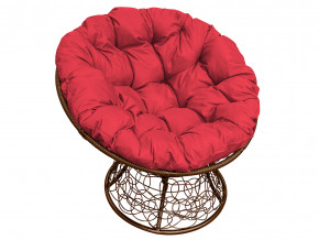 Кресло Папасан с ротангом красная подушка в Троицке - troick.magazinmebel.ru | фото