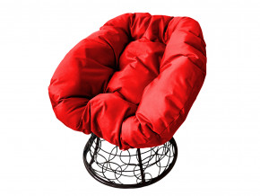 Кресло Пончик с ротангом красная подушка в Троицке - troick.magazinmebel.ru | фото