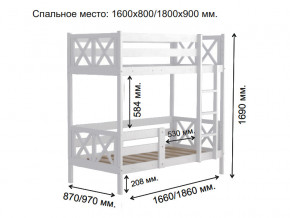 Кровать 2-х ярусная Аист-2 Классика белый 1800х900 мм в Троицке - troick.magazinmebel.ru | фото - изображение 2