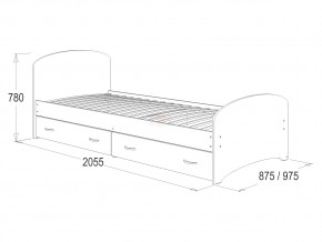 Кровать-6 одинарная с 2-мя ящиками 800*2000 ясень анкор в Троицке - troick.magazinmebel.ru | фото - изображение 2