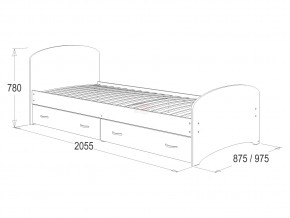 Кровать-6 одинарная с 2-мя ящиками 800*2000 млечный дуб в Троицке - troick.magazinmebel.ru | фото - изображение 2
