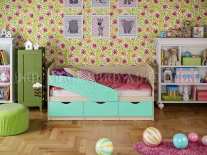 Кровать Бабочки 1600 Бирюза матовая в Троицке - troick.magazinmebel.ru | фото