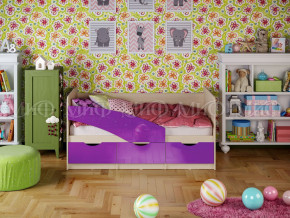 Кровать Бабочки 1600 Фиолетовый металлик в Троицке - troick.magazinmebel.ru | фото
