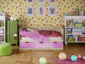 Кровать Бабочки 1600 Сиреневый металлик в Троицке - troick.magazinmebel.ru | фото