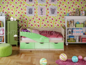Кровать Бабочки 1800 Салатовый металлик в Троицке - troick.magazinmebel.ru | фото - изображение 1