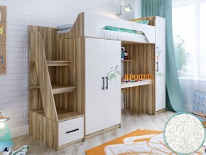 Кровать чердак Тея с пеналом с фасадом для рисования феритейл в Троицке - troick.magazinmebel.ru | фото