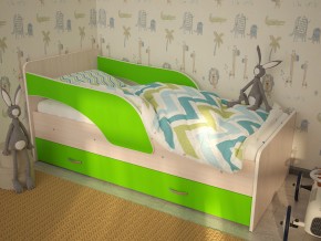 Кровать детская Максимка млечный дуб-лайм в Троицке - troick.magazinmebel.ru | фото