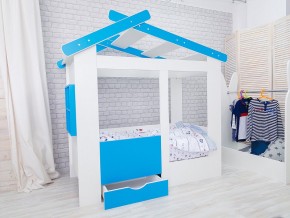 Кровать детская Теремок с ящиком лазурь в Троицке - troick.magazinmebel.ru | фото - изображение 1