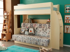 Кровать-диван двухярусная Омега 17 млечный дуб в Троицке - troick.magazinmebel.ru | фото - изображение 1