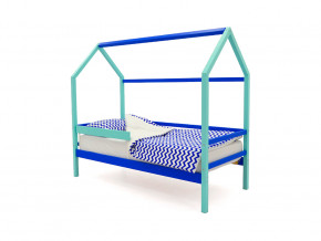 Кровать-домик Svogen с бортиком мятно-синий в Троицке - troick.magazinmebel.ru | фото - изображение 1