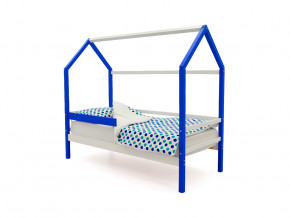 Кровать-домик Svogen с бортиком сине-белый в Троицке - troick.magazinmebel.ru | фото - изображение 1