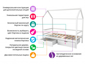 Кровать-домик Svogen с фото с ящиками и бортиком графит/мишки в Троицке - troick.magazinmebel.ru | фото - изображение 2