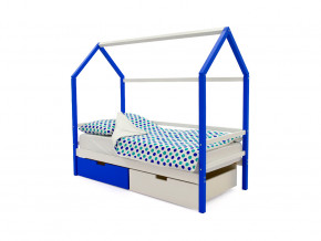 Кровать-домик Svogen с ящиками сине-белый в Троицке - troick.magazinmebel.ru | фото