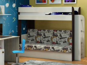 Кровать двухъярусная Карамель 75 венге ткань биг бен в Троицке - troick.magazinmebel.ru | фото - изображение 1
