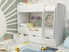 Кровать двухъярусная Малыш двойняшка белый феритейл в Троицке - troick.magazinmebel.ru | фото