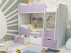 Кровать двухъярусная Малыш двойняшка белый-ирис в Троицке - troick.magazinmebel.ru | фото - изображение 1