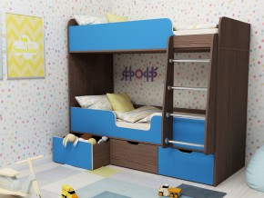 Кровать двухъярусная Малыш двойняшка бодега-голубой в Троицке - troick.magazinmebel.ru | фото