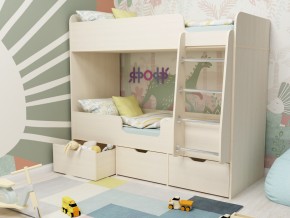 Кровать двухъярусная Малыш двойняшка дуб молочный в Троицке - troick.magazinmebel.ru | фото