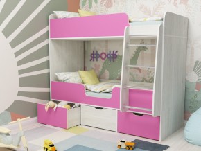 Кровать двухъярусная Малыш двойняшка винтерберг-розовый в Троицке - troick.magazinmebel.ru | фото