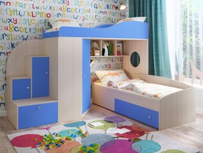 Кровать Кадет 2 Дуб молочный-голубой в Троицке - troick.magazinmebel.ru | фото - изображение 1