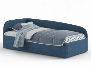 Кровать мягкая Денди на латах рогожка синяя в Троицке - troick.magazinmebel.ru | фото